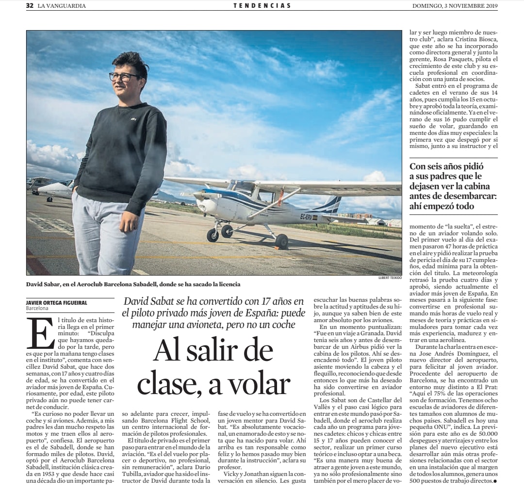 Spanish Youngest Private Pilot Barcelona Flight School